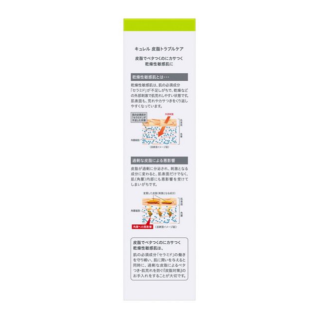 外箱側面。セラミドと皮脂を説明するメーカーの模式図で、当サイトの実測ではありません。写真:花王。