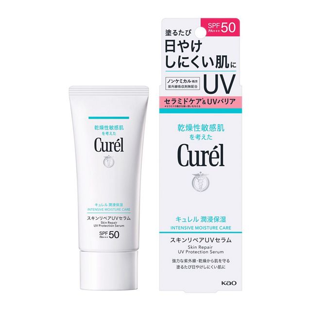 キュレル 潤浸保湿 スキンリペアUVセラム60g｜顔の使用量・塗り直しと落とし方